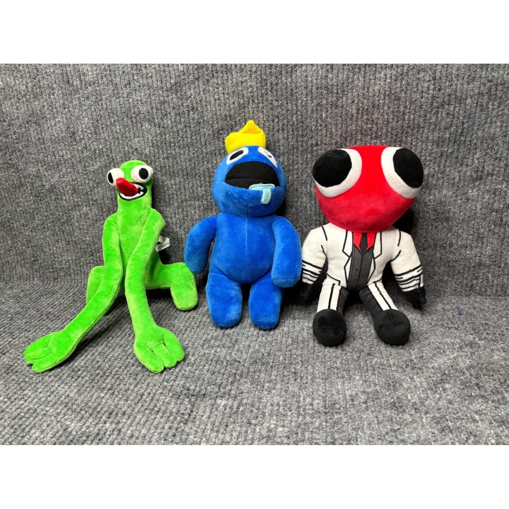 Rainbow Friends Plush Set Roblox Blue Green Red Scientist Stuffed Animal Toys